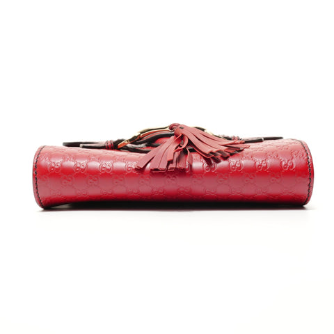 GUCCI Micro GG Shima Chain Emily Shoulder Bag Red WS27599