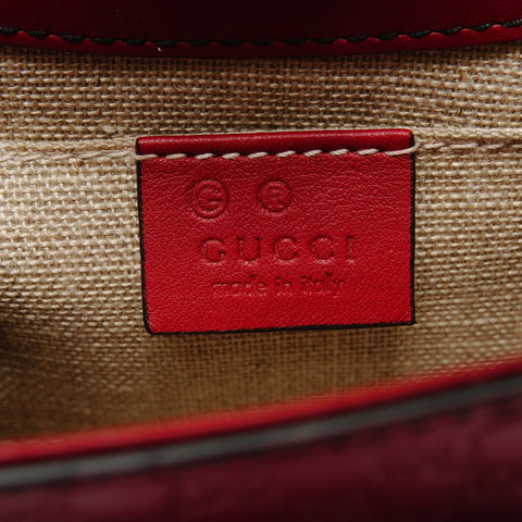 GUCCI Micro GG Shima Chain Emily Shoulder Bag Red WS27599