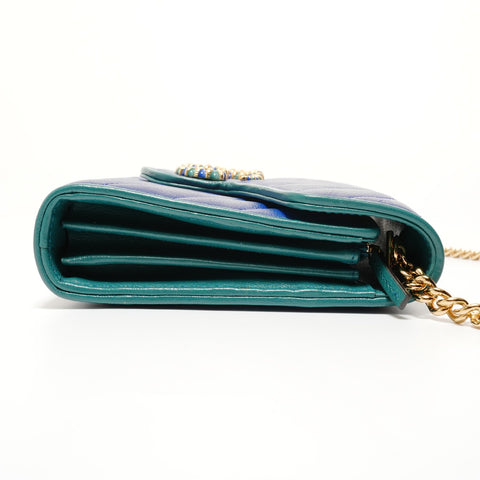 GUCCI GG Marmont Chain Shoulder Bag blue WS27601