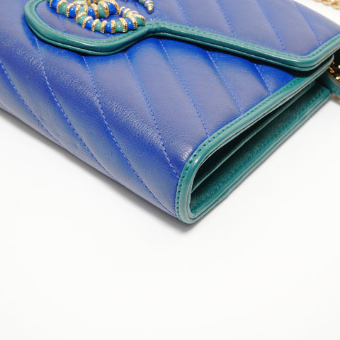 GUCCI GG Marmont Chain Shoulder Bag blue WS27601