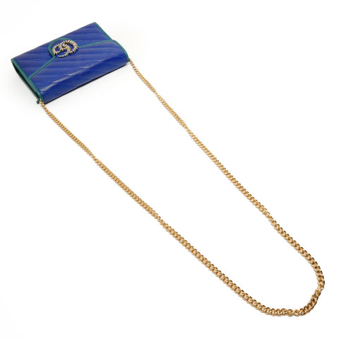 GUCCI GG Marmont Chain Shoulder Bag blue WS27601