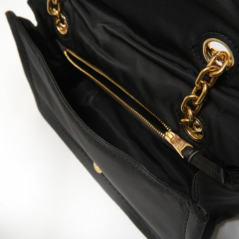 PRADA Nylon Chain Shoulder Bag black WS27602