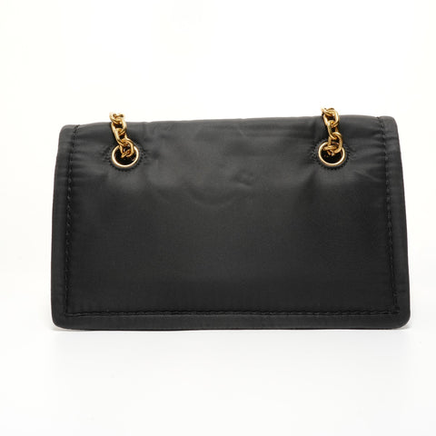 PRADA Nylon Chain Shoulder Bag black WS27602