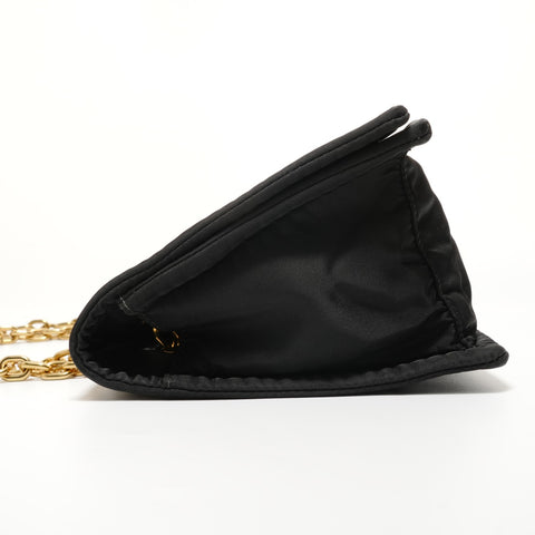 PRADA Nylon Chain Shoulder Bag black WS27602