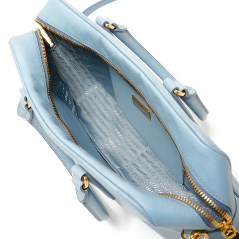 PRADA Saffiano 2way Handbag blue WS27604