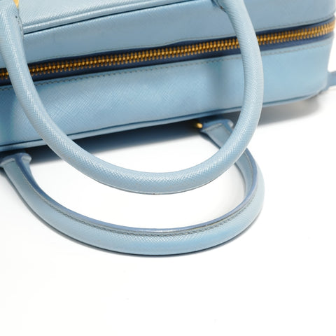 PRADA Saffiano 2way Handbag blue WS27604