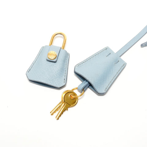 PRADA Saffiano 2way Handbag blue WS27604