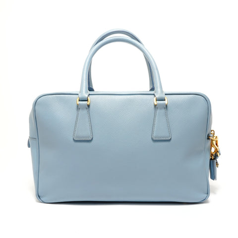 PRADA Saffiano 2way Handbag blue WS27604
