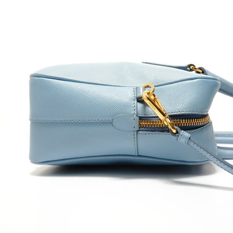 PRADA Saffiano 2way Handbag blue WS27604