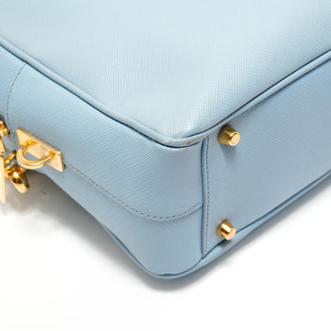 PRADA Saffiano 2way Handbag blue WS27604