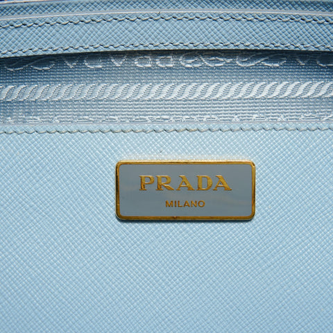 PRADA Saffiano 2way Handbag blue WS27604
