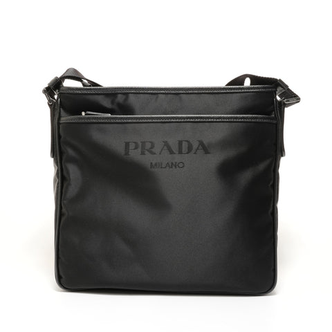 PRADA Nylon logo Shoulder Bag black WS27605