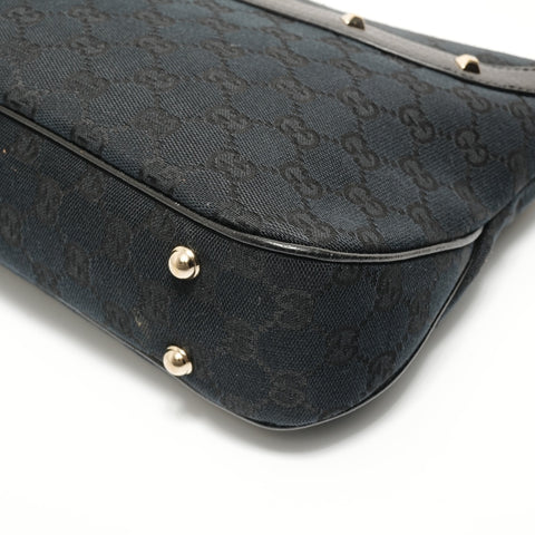 GUCCI GG canvas bamboo Shoulder Bag black WS27606