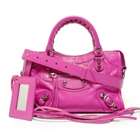 BALENCIAGA Classic Mini City 2-way Handbag pink WS27611