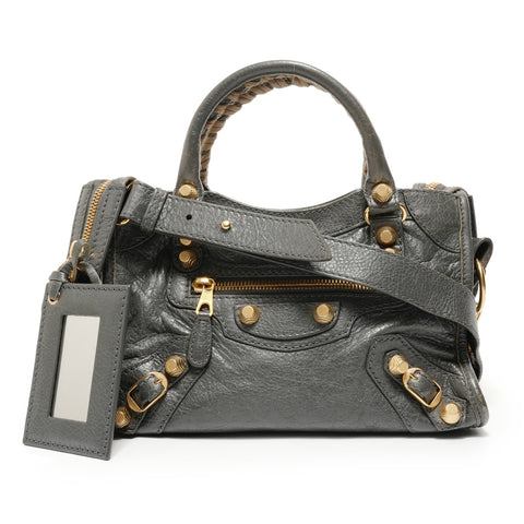 BALENCIAGA Giant Mini City 2way Handbag gray WS27612