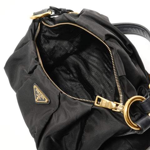PRADA Nylon Shoulder Bag black WS27615