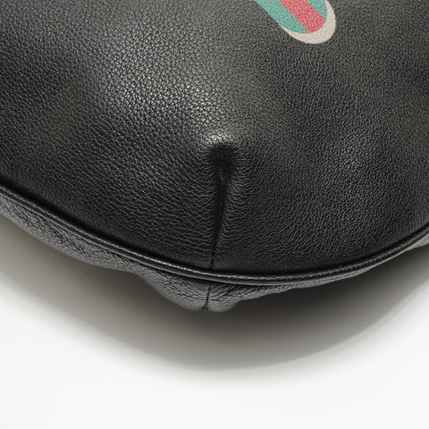 GUCCI Half Moon Logo Shoulder Bag black WS27617