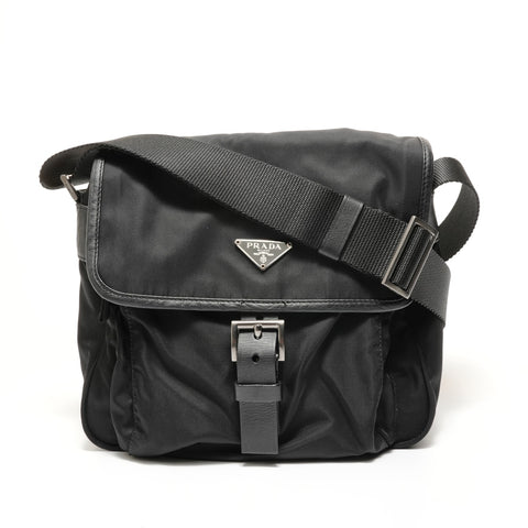 PRADA Nylon Shoulder Bag black WS27618