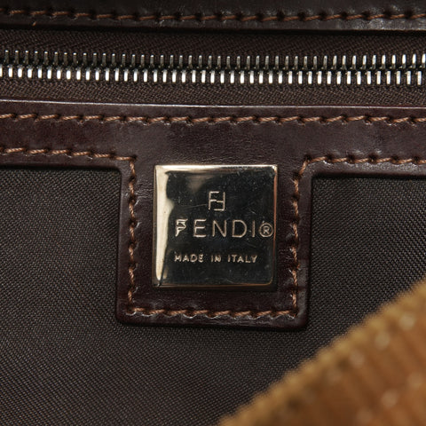 FENDI Corduroy Mamma Baguette Shoulder Bag Brown WS27619