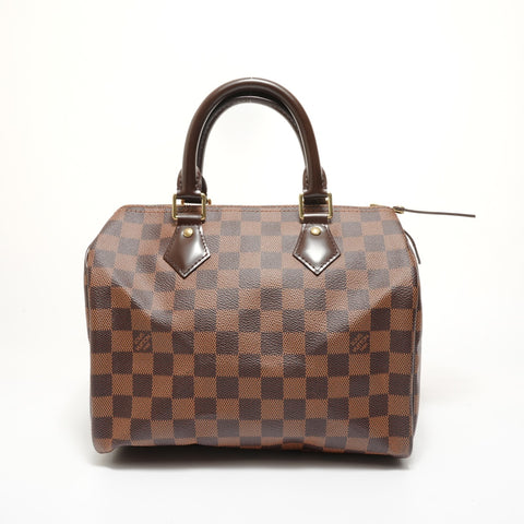 LOUIS VUITTON 2015 Damier Speedy 25 Handbag Brown WS27620