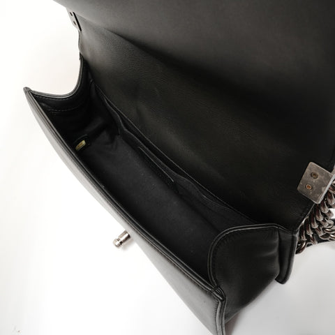 CHANEL Boy Chanel Leather (No. 25) Shoulder Bag black WS27624