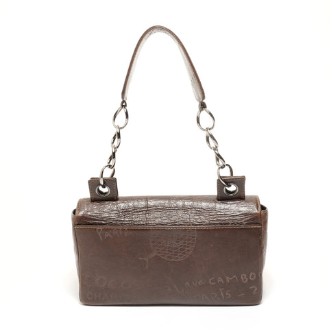 CHANEL Room 8 Cruise Line Leather Shoulder Bag Brown WS27625