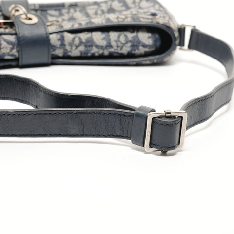 Christian Dior Trotter Canvas Shoulder Bag Navy WS27626