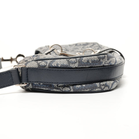 Christian Dior Trotter Canvas Shoulder Bag Navy WS27626