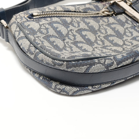 Christian Dior Trotter Canvas Shoulder Bag Navy WS27626
