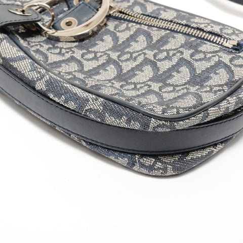 Christian Dior Trotter Canvas Shoulder Bag Navy WS27626