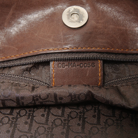Christian Dior Gaucho Leather Shoulder Bag Brown WS27627