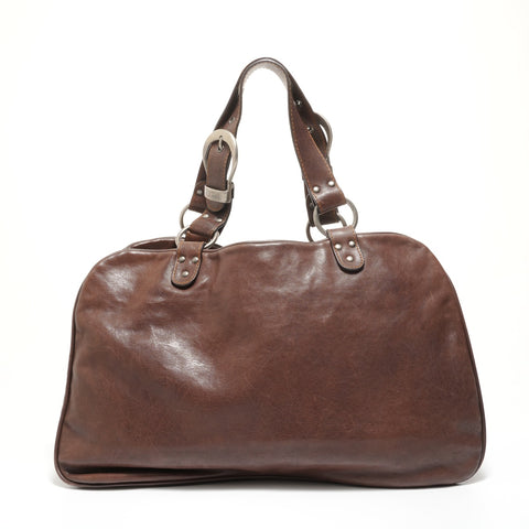 Christian Dior Gaucho Leather Shoulder Bag Brown WS27627