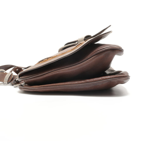 Christian Dior Gaucho Leather Shoulder Bag Brown WS27627