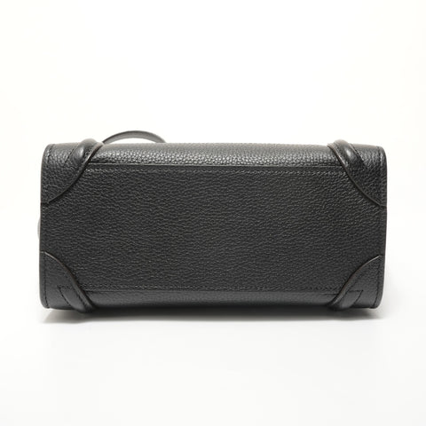 CELINE Luggage Nano Shopper 2-way Leather Handbag black WS27629