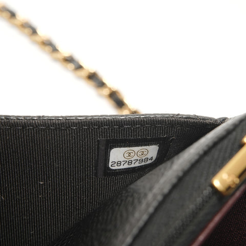 CHANEL Caviar Skin Chain Wallet (Item No. 28) Shoulder Bag black WS27630
