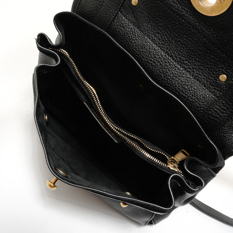 YVES SAINT LAURENT YSL Muse Two Calfskin Leather Handbag black WS27631