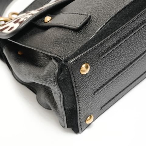 YVES SAINT LAURENT YSL Muse Two Calfskin Leather Handbag black WS27631