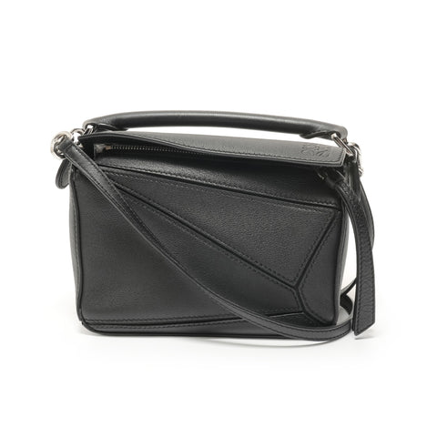 CELINE Puzzle 2-way Leather Shoulder Bag black WS27632