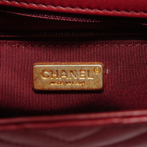 CHANEL 26 series V-stitch chevron Shoulder Bag Red WS27633