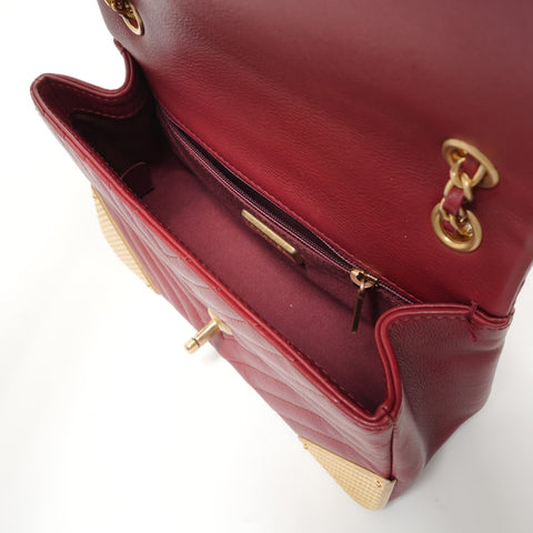 CHANEL 26 series V-stitch chevron Shoulder Bag Red WS27633