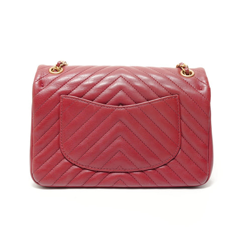 CHANEL 26 series V-stitch chevron Shoulder Bag Red WS27633