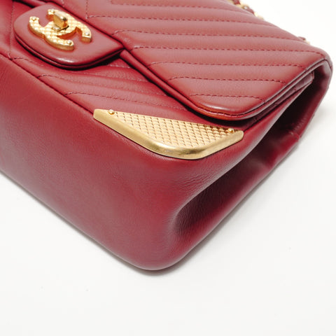 CHANEL 26 series V-stitch chevron Shoulder Bag Red WS27633