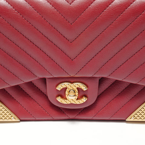 CHANEL 26 series V-stitch chevron Shoulder Bag Red WS27633