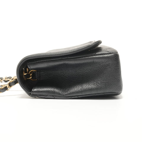 CHANEL Item No. 22: Caviar Skin Filigree Chain Shoulder Bag black WS27634