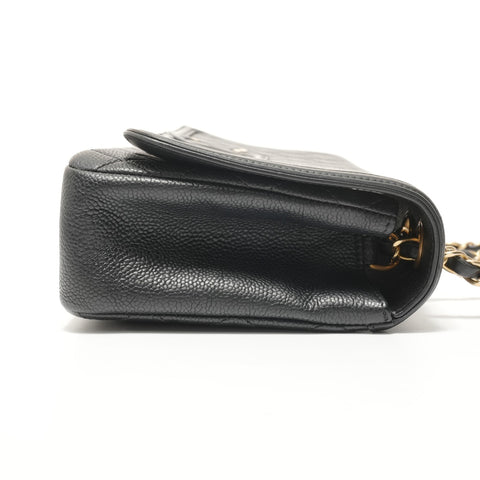 CHANEL Item No. 22: Caviar Skin Filigree Chain Shoulder Bag black WS27634