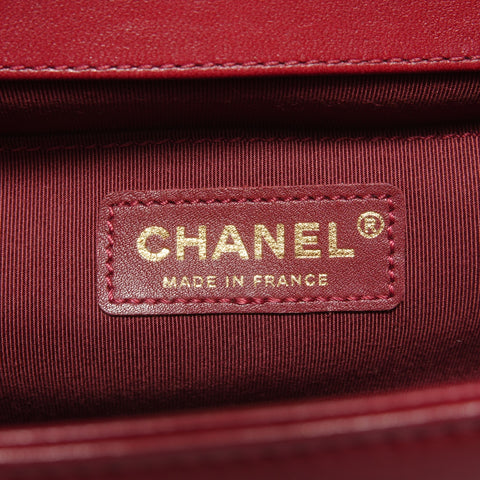CHANEL Item No. 19 Boy Chanel Lambskin Shoulder Bag Red WS27635