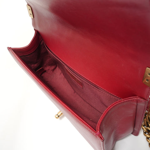 CHANEL Item No. 19 Boy Chanel Lambskin Shoulder Bag Red WS27635