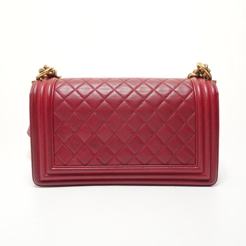 CHANEL Item No. 19 Boy Chanel Lambskin Shoulder Bag Red WS27635