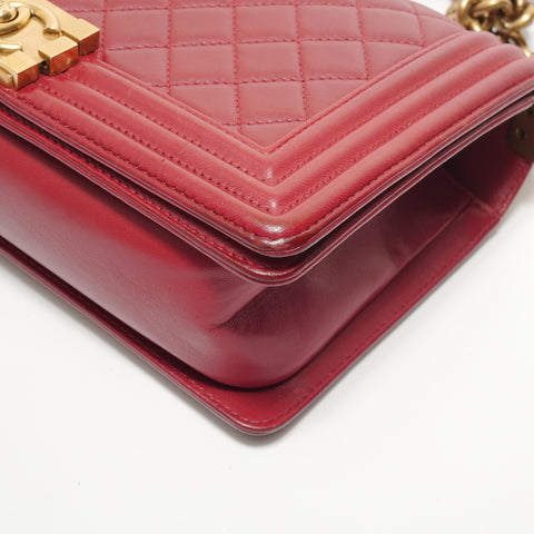 CHANEL Item No. 19 Boy Chanel Lambskin Shoulder Bag Red WS27635