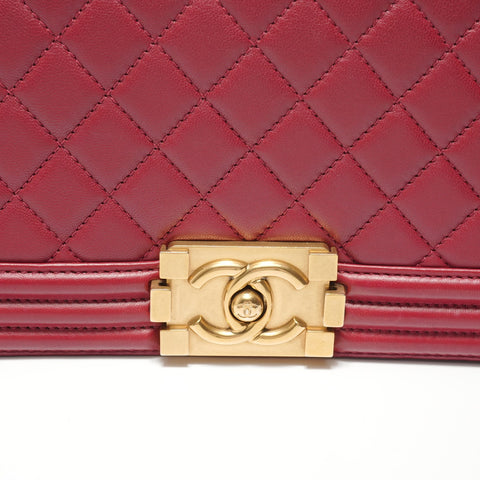 CHANEL Item No. 19 Boy Chanel Lambskin Shoulder Bag Red WS27635